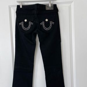 True Religion Black Flare Low Rise Jeans